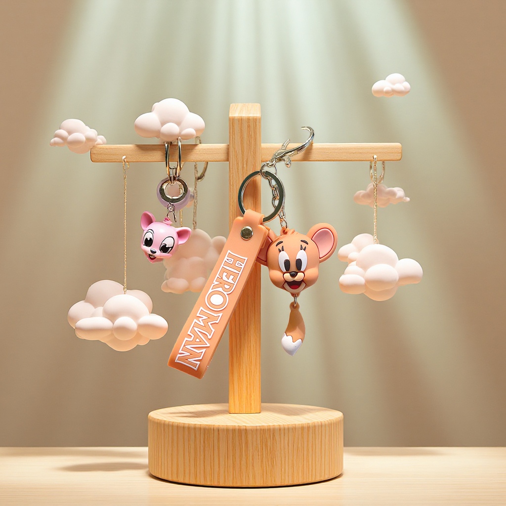 卡通公仔钥匙链可爱情侣汽车钥匙挂件背包挂饰PVC礼品钥匙扣批发细节图