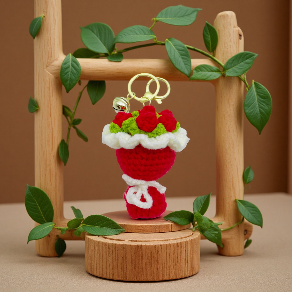 手工钩织成品diy小饰品钥匙扣挂件创意小礼品挂饰摆摊小商品批发白底实物图