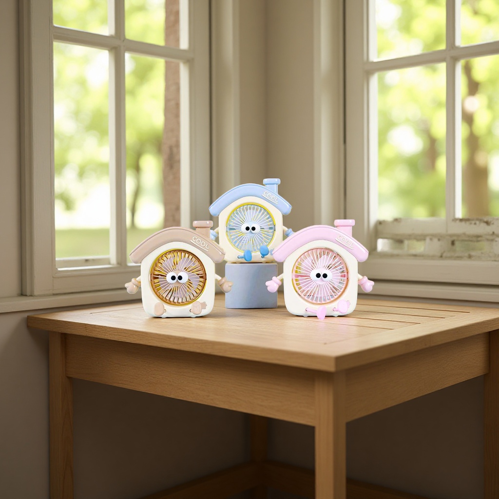 8367 Cute and Cool House Fan, Indoor Mini Desktop Electric Fan, Silent Model details Picture