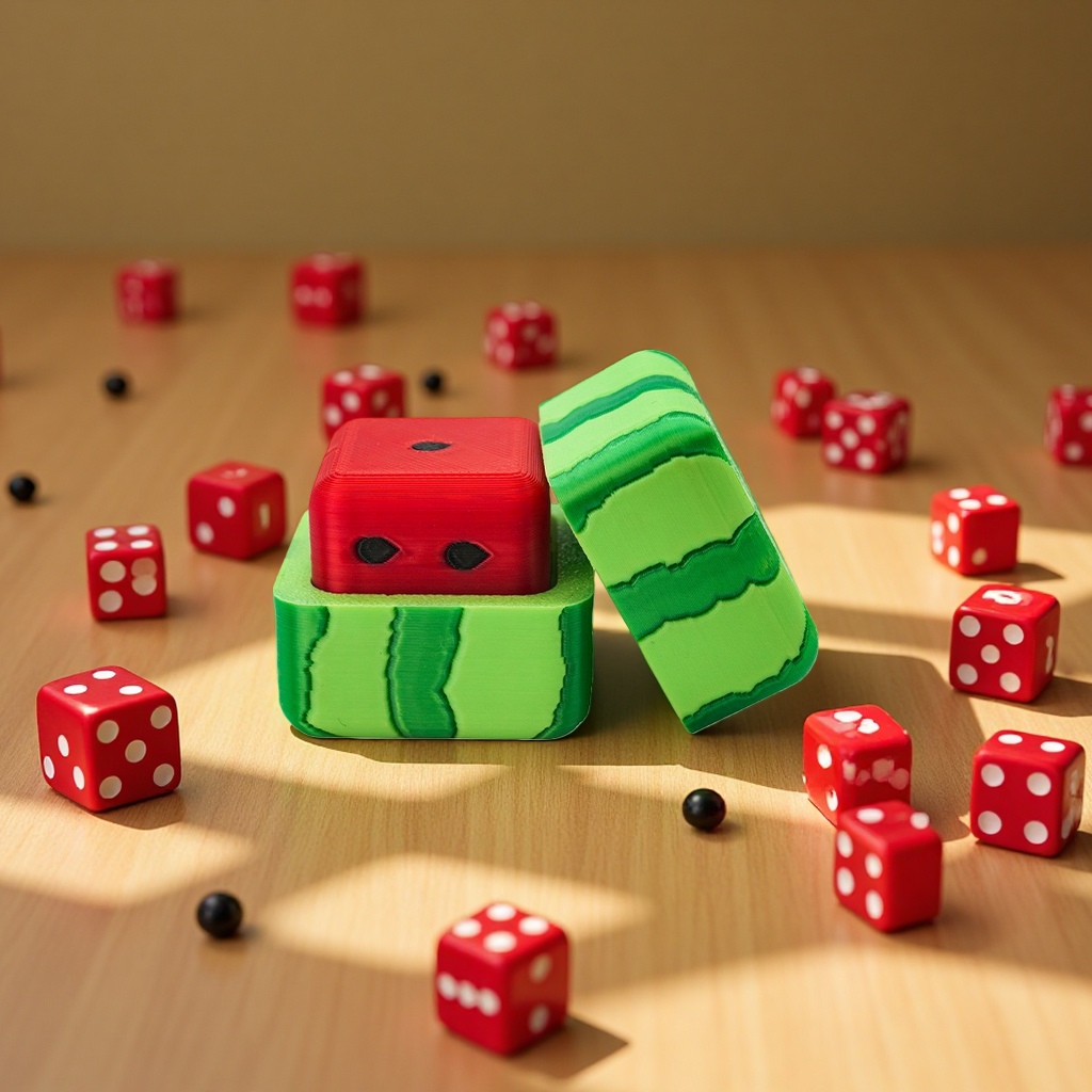 新品跨境西瓜骰子创意可爱水果骰子游戏道具桌游骰子棋子