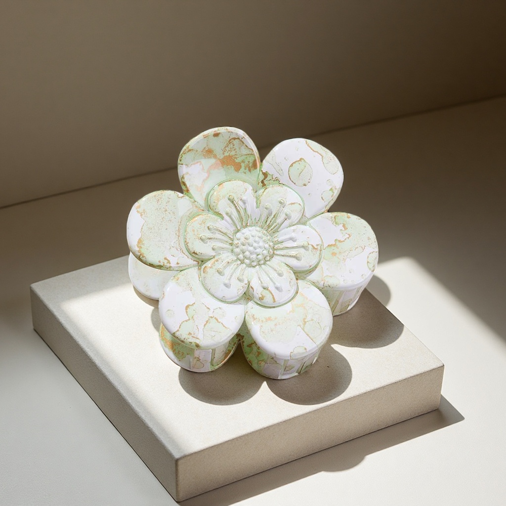 8CM新款六瓣花抓夹高档发夹高级感鲨鱼夹女士盘发发抓饰品夹子