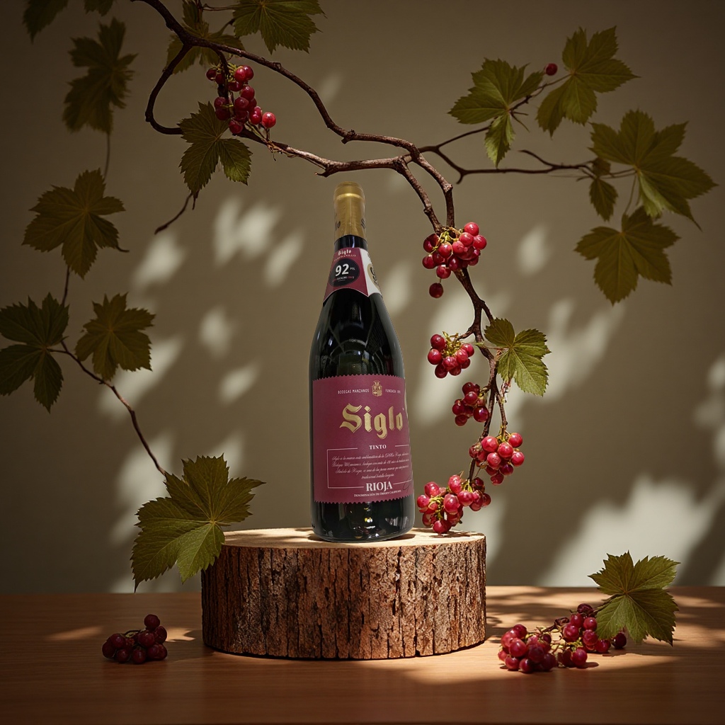 Premium Spanish dry red siglo wine from the Rioja region details Picture