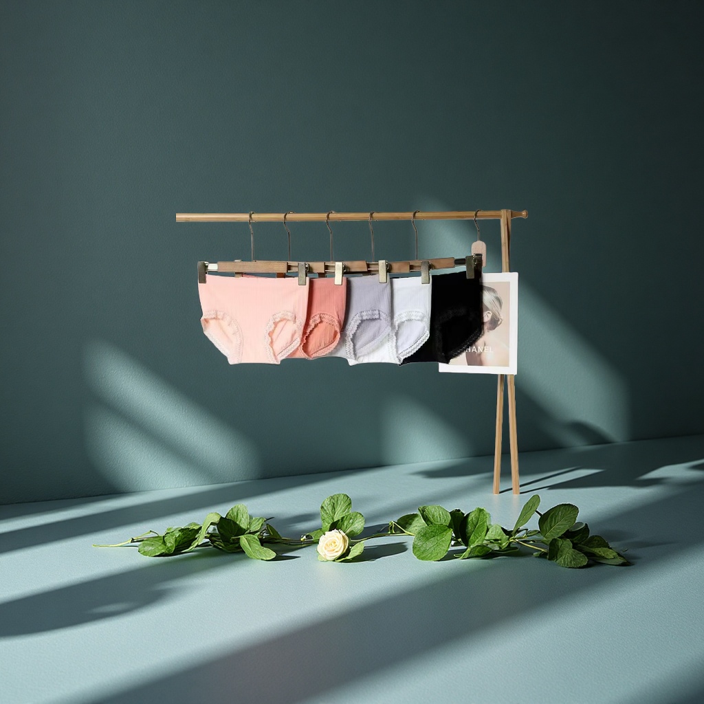 纯棉女学生内裤白色蕾丝网纱透气舒适柔软