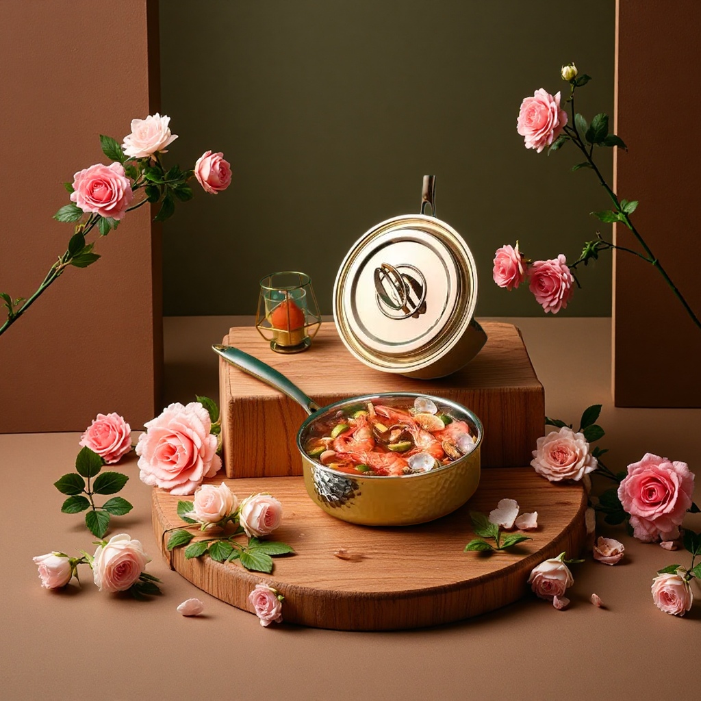 304 stainless steel golden hammer-textured snow flat pot 16cm18cm20cm22cm single-handle milk pot small soup pot Application Scenario