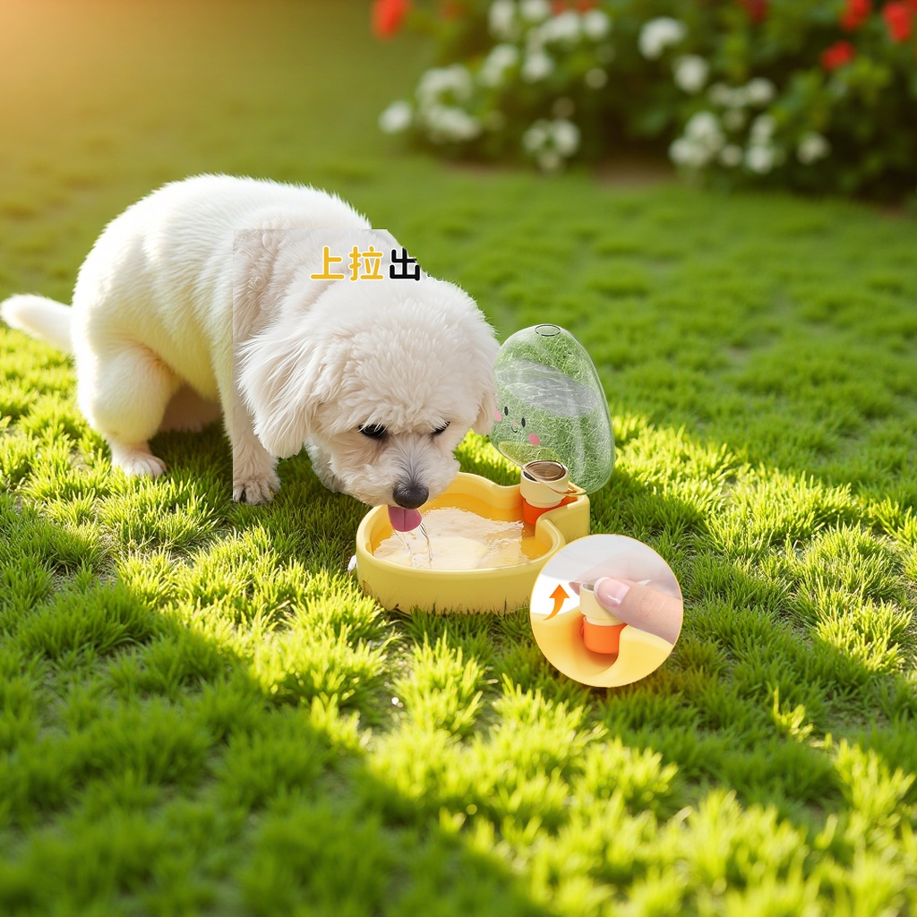 Heart-shaped portable outdoor folding water bottle, dog automatic water dispenser, pet portable water and food blanket