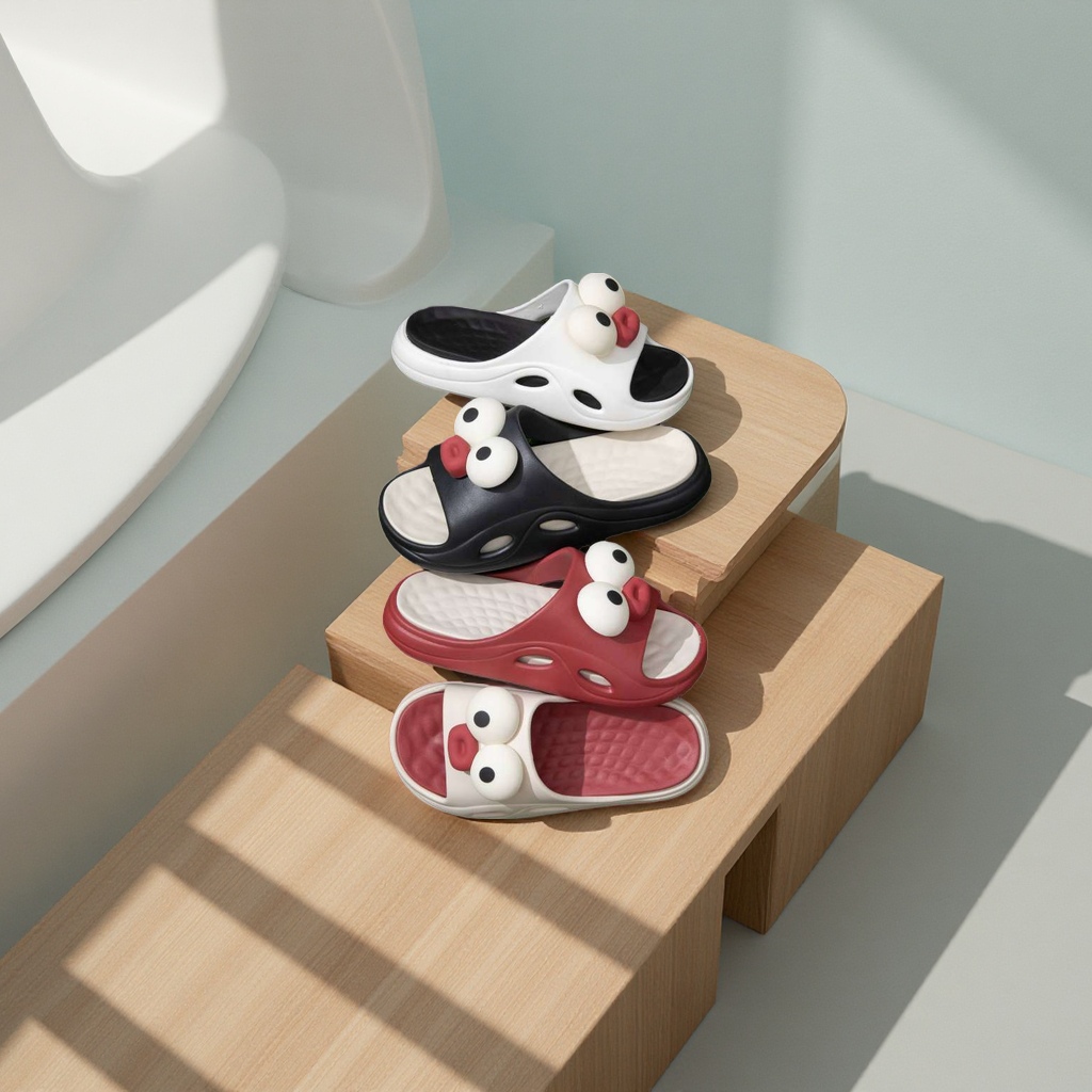 Summer anti-slip home shoes, plastic slippers, women's and men's outdoor sports slippers detail image 2