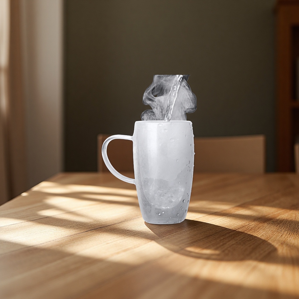 Wholesale high borosilicate double-layer heat-insulating glass cups, high-temperature resistant transparent water cups, household milk coffee cups details Picture