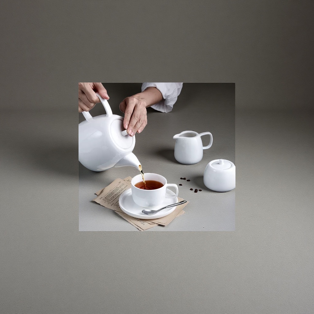 Ins-style Western cuisine export series round and square plates, bowls, soup bowls, coffee cups, saucers, teapots, hotel and restaurant plates Specification image