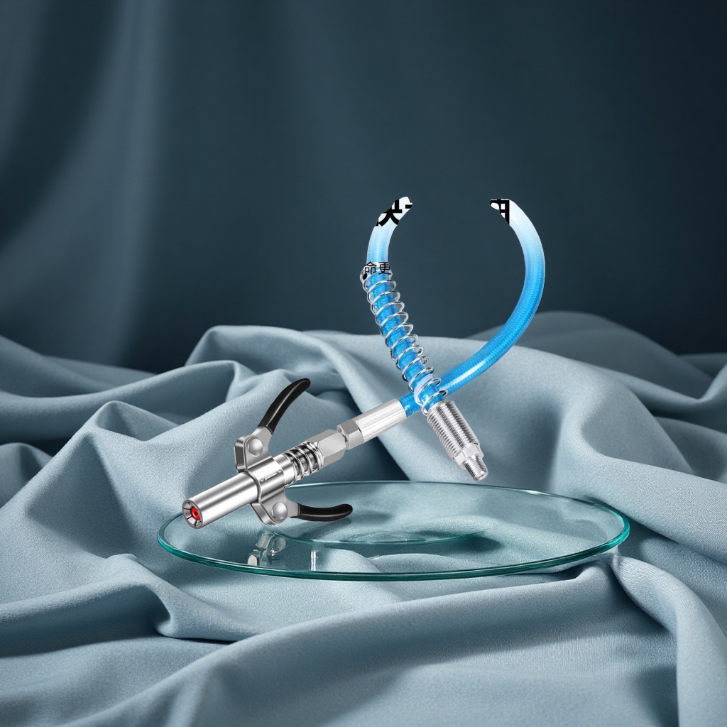 Double-handled gear lock clamp type high-pressure oil injector, new style grease nozzle, electric and manual grease nozzle details Picture