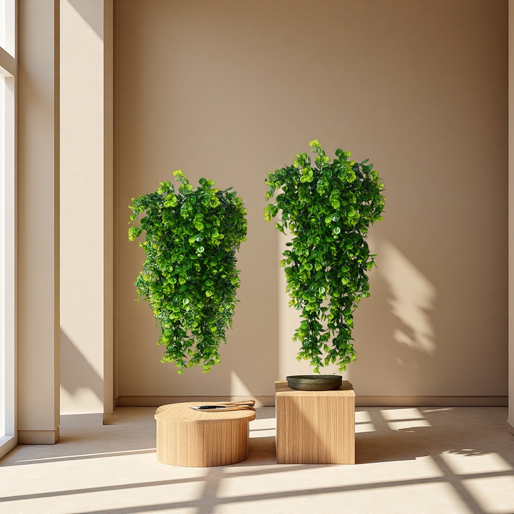 Cross-border artificial vine eucalyptus wall-hung artificial green plants, home outdoor decoration flower false hanging plant vines details Picture