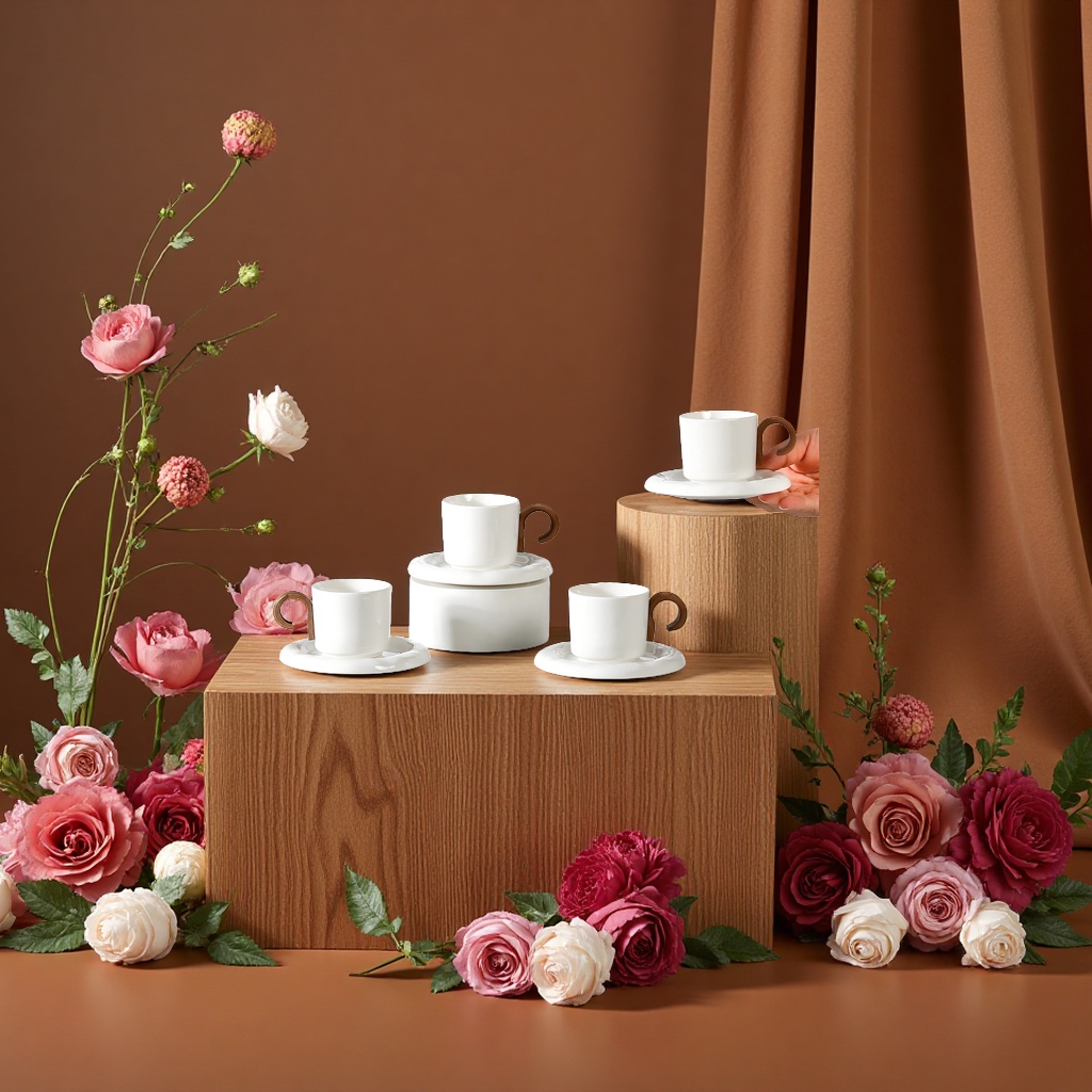 Cup and plate set, ceramic household bone China dinner plate and bowl set gift box Application Scenario