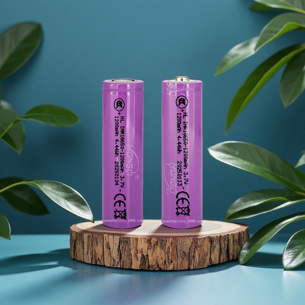 Hongli 18650 lithium battery 1200mAh flat-tipped and pointed-tipped rechargeable battery cells for fans and sprayers, electrical and electronic accessories