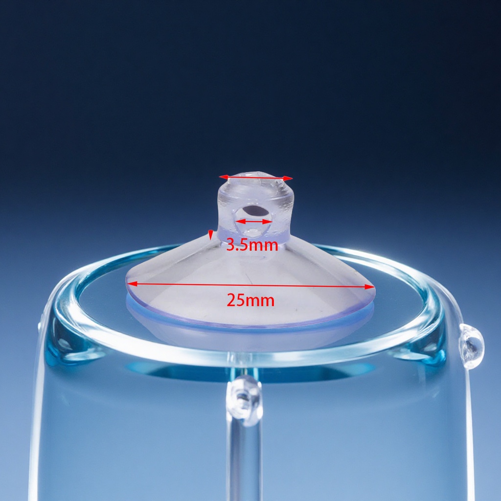 厂家批发透明PVC横孔吸盘多规格适用玩偶玩具吊绳穿孔吸盘包装辅助塑料盖