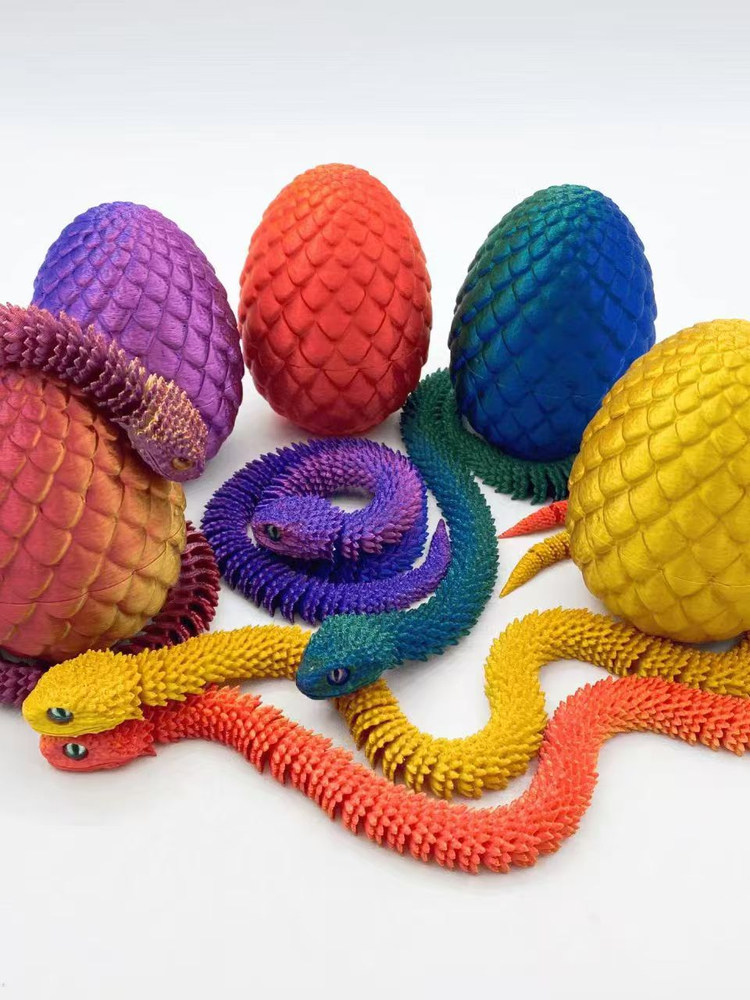 3D printed Viper egg realistic figurines, popular children's small gifts wholesale at street stalls, super cute viper eggs scattered