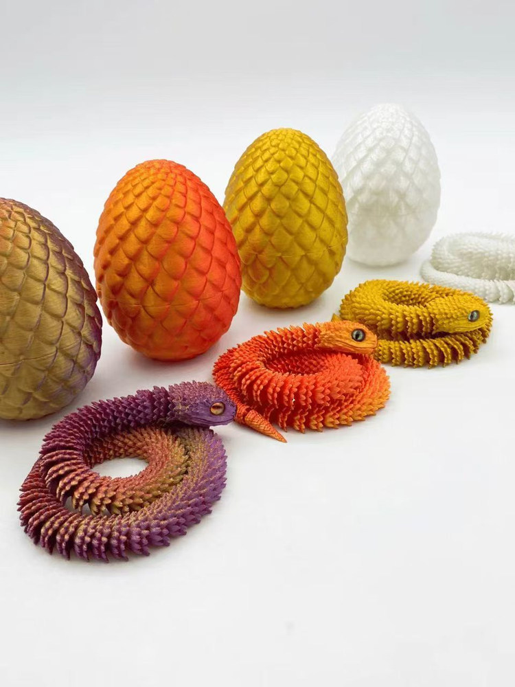 3D printed Viper egg realistic figurines, popular children's small gifts wholesale at street stalls, super cute viper eggs scattered Application Scenario