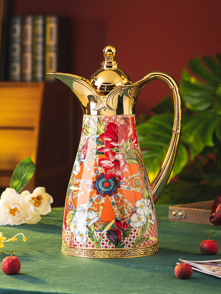 繁花似锦保温壶大容量家用暖水壶热水壶保温瓶复古保温开水瓶茶壶