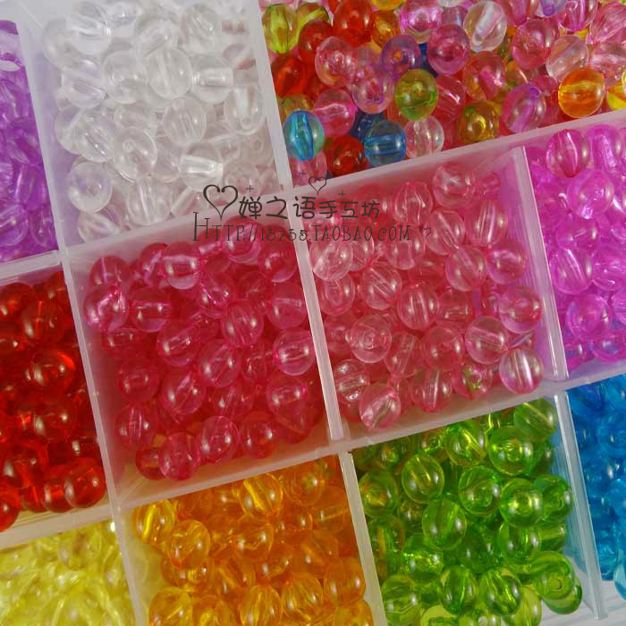 diy jewelry accessories: 8mm transparent colored round beads, acrylic beads, children's beading material, 100 pieces details Picture