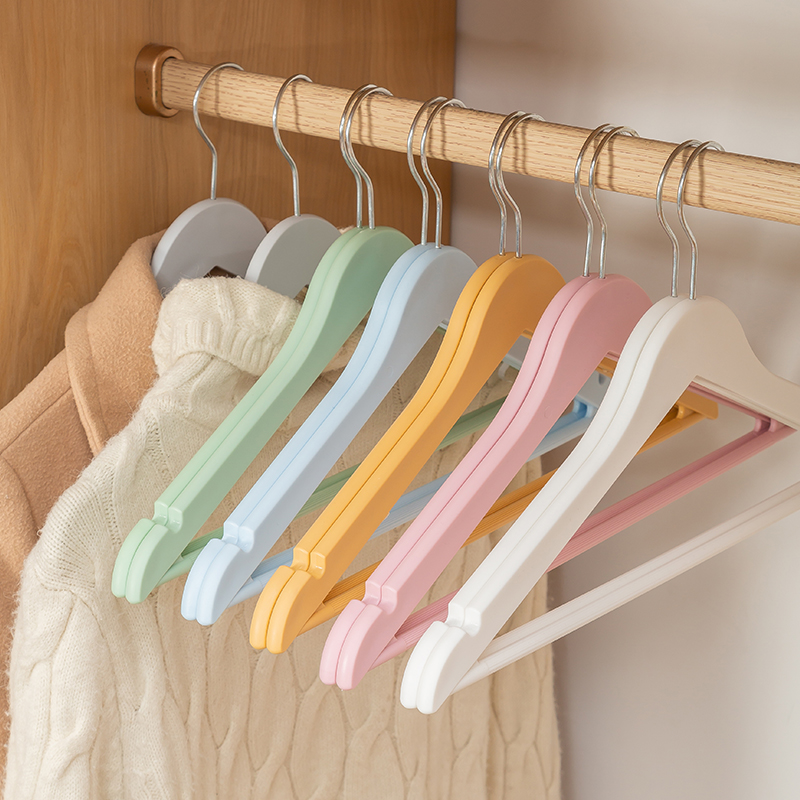 Wide-shoulder anti-slip clothes rack, thickened, traceless household clothes drying rack, plastic clothes hanger, no bag hanging, clothes drying support details Picture
