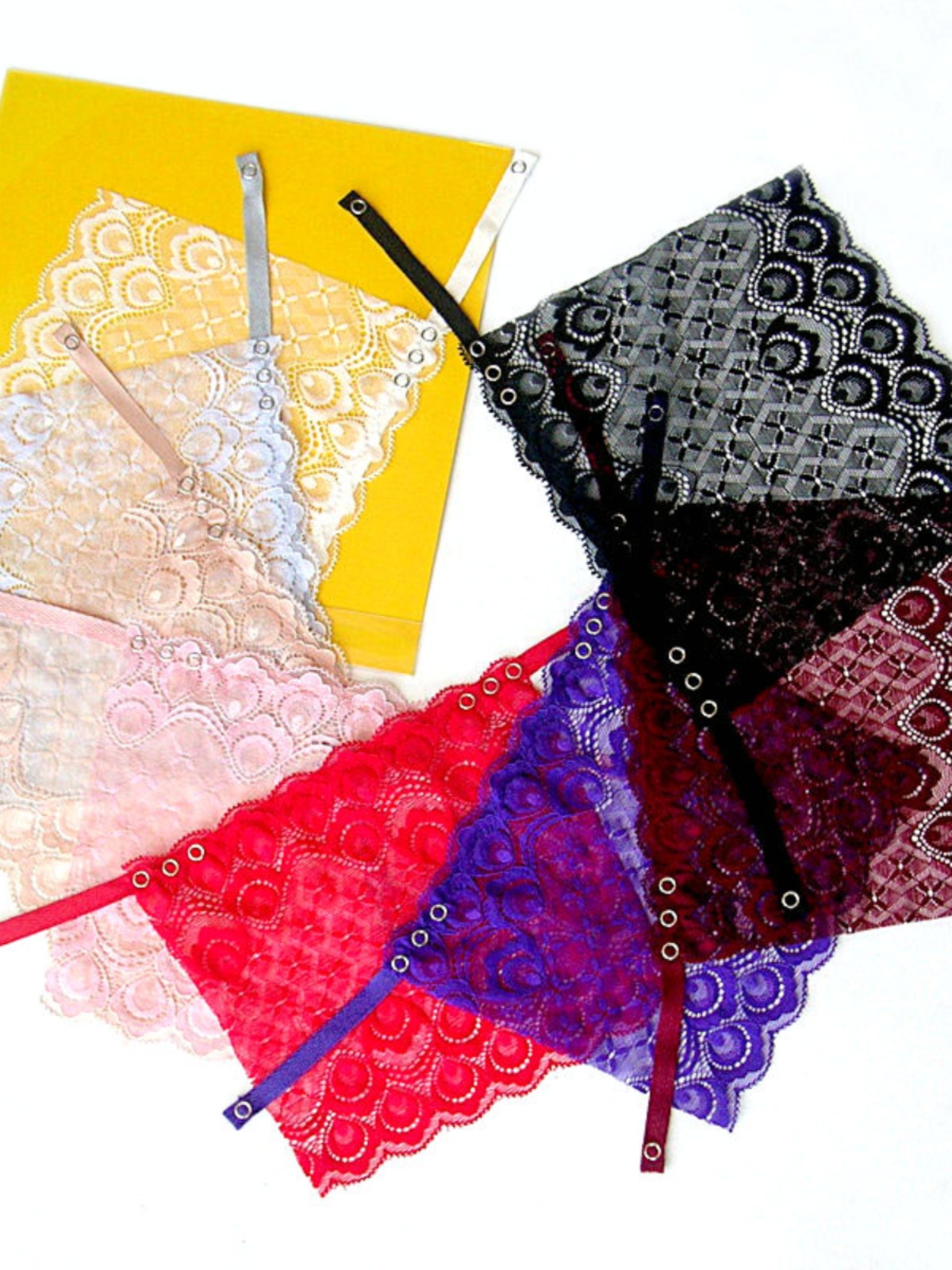 低领口防走光打底抹胸低胸遮胸布一片式蕾丝隐形胸挡孔雀尾薄款