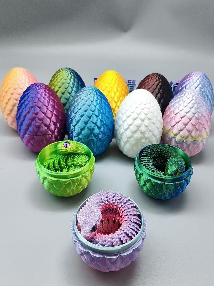 3D printed Viper egg realistic figurines, popular children's small gifts wholesale at street stalls, super cute viper eggs scattered details Picture