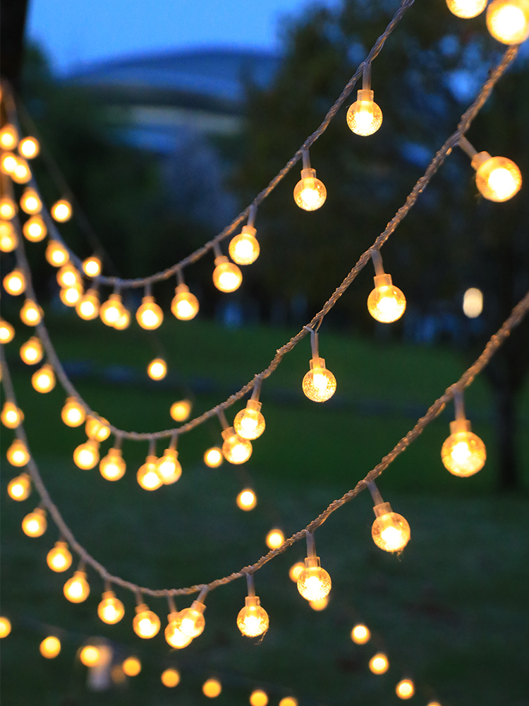 户外防水小灯串灯带露营装饰灯天幕帐篷氛围灯led圆球气泡摆摊灯产品图