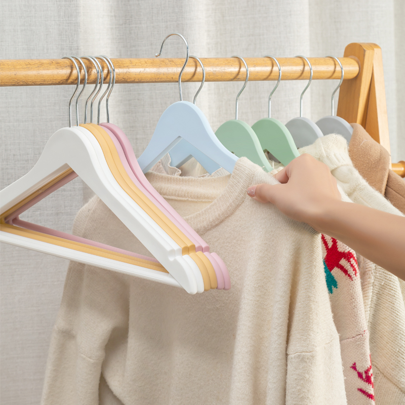 Wide-shoulder anti-slip clothes rack, thickened, traceless household clothes drying rack, plastic clothes hanger, no bag hanging, clothes drying support Specification image