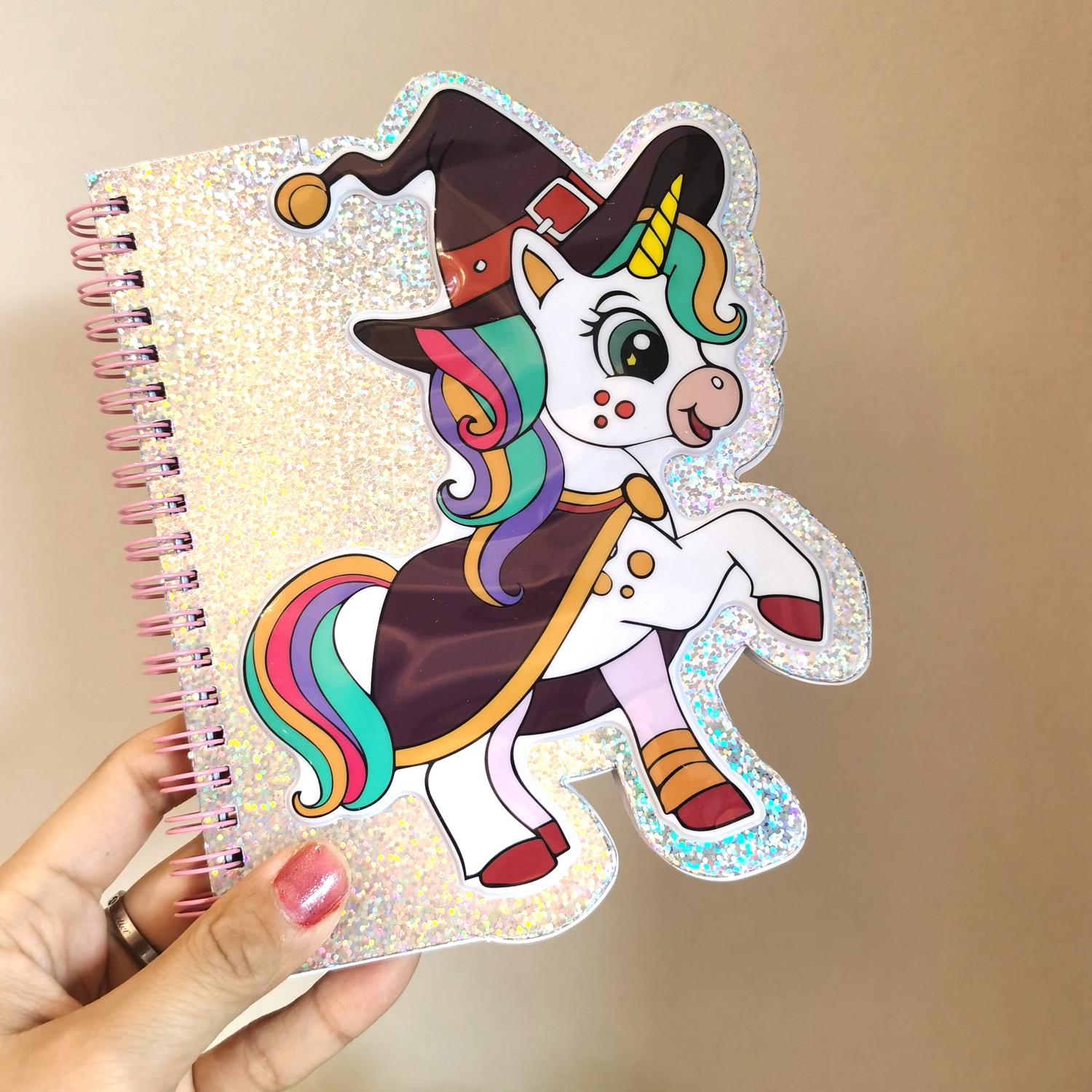 异形镭射炫彩线圈本独角兽蝴蝶儿童卡通记事本子生日回礼学校奖励