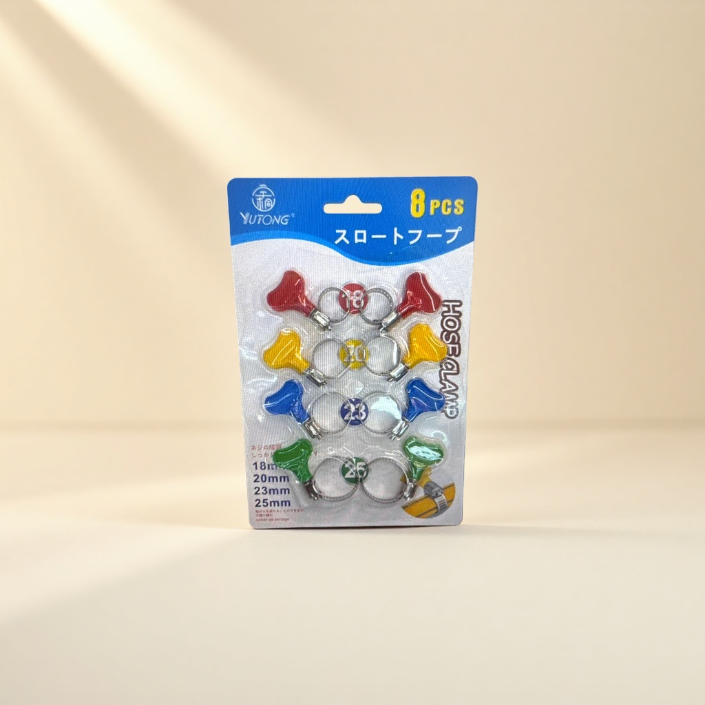 8-piece hand-tightening hose clamp set, universal for water pipes and air pipes, quick and tool-free fastening Application Scenario