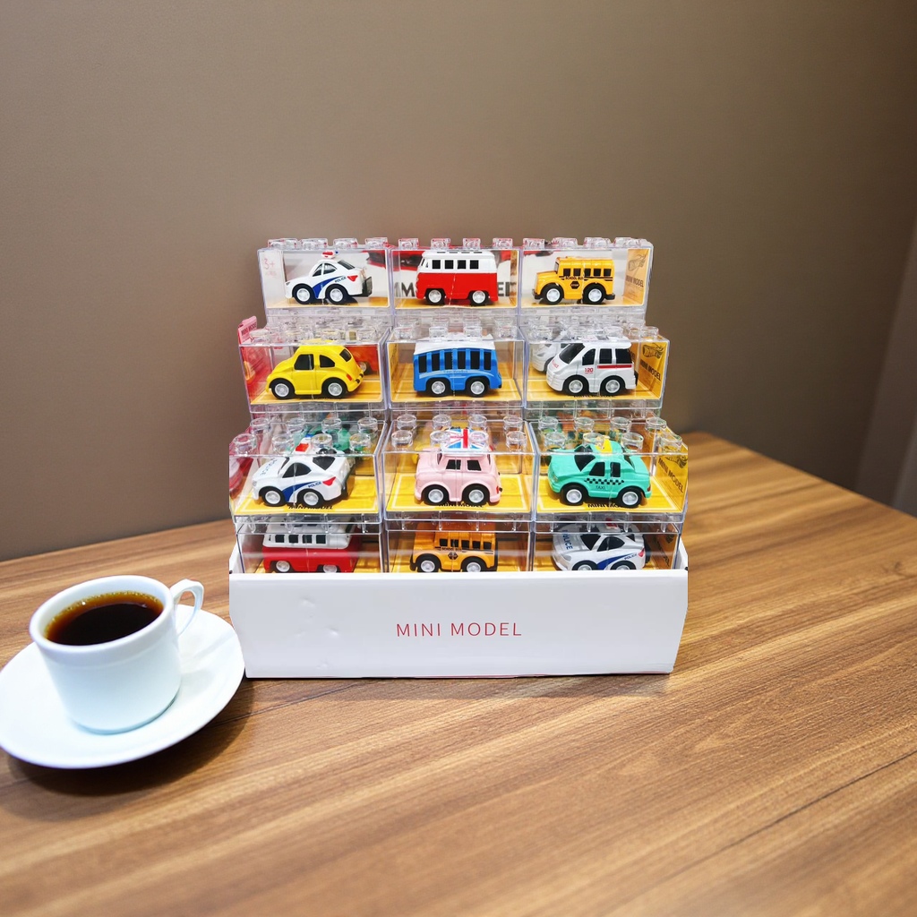 新款合金车全透明积木盒工厂直销合金车模型