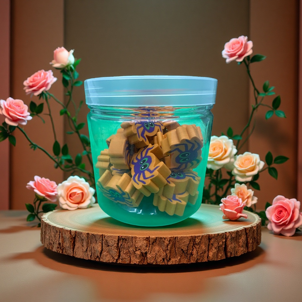 蜘蛛卡通橡皮擦瓶装儿童学习用品盲盒小礼品