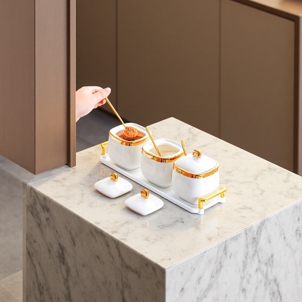 瓷罐/陶瓷罐复古/陶瓷茶叶储物/陶瓷调料罐/密封陶瓷罐产品图