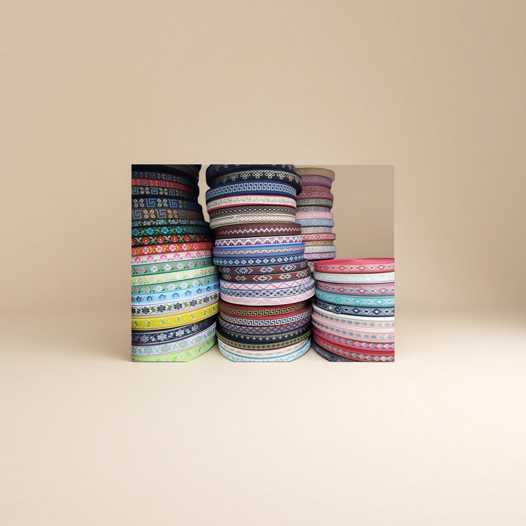 Gradient scallion powder yarn strap, woven strap, ribbed strap, book edge strap, 10cm wide, soft, breathable and anti-thread Specification image