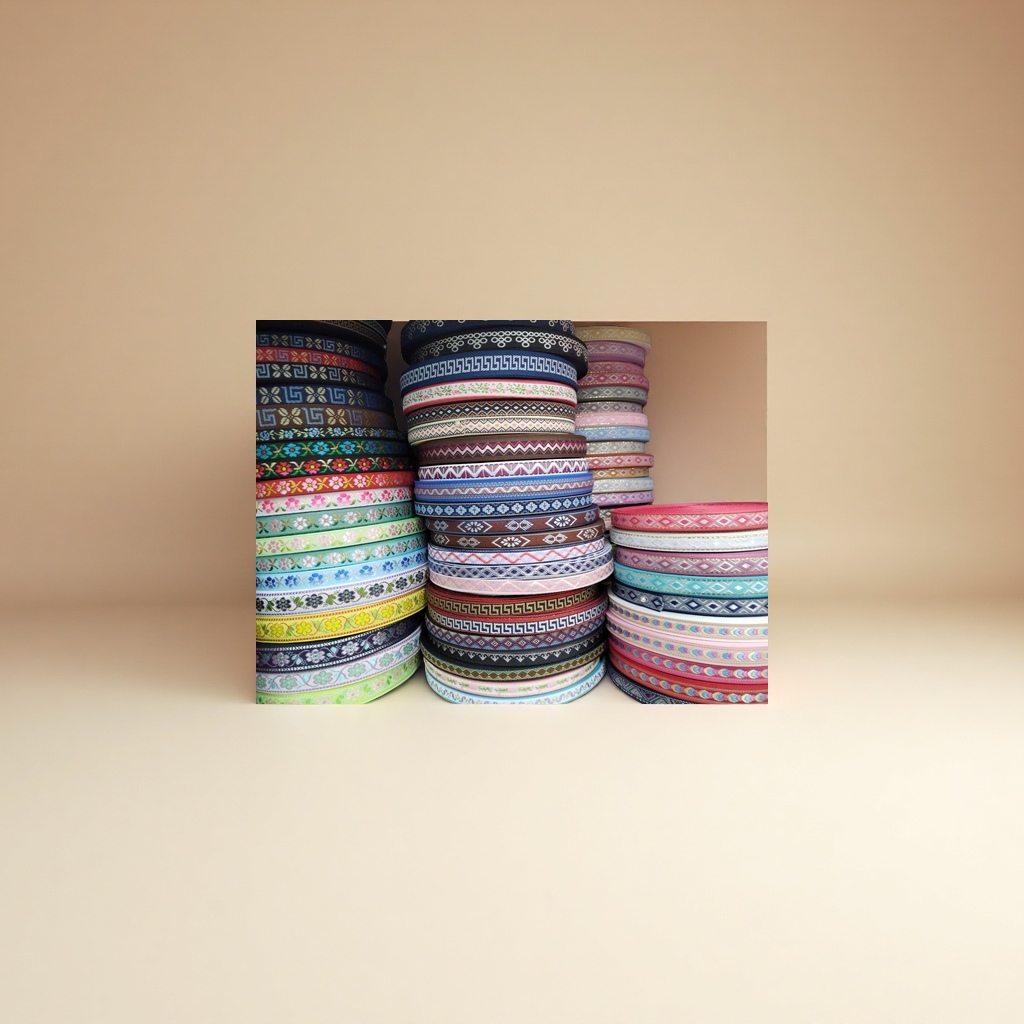 渐变葱粉纱带编织带罗纹带书边带10cm宽柔软透气防脱线