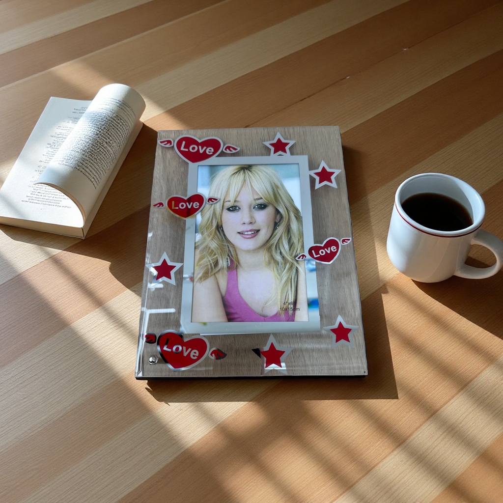 丝印玻璃相框摆台洗净相框15x20cm