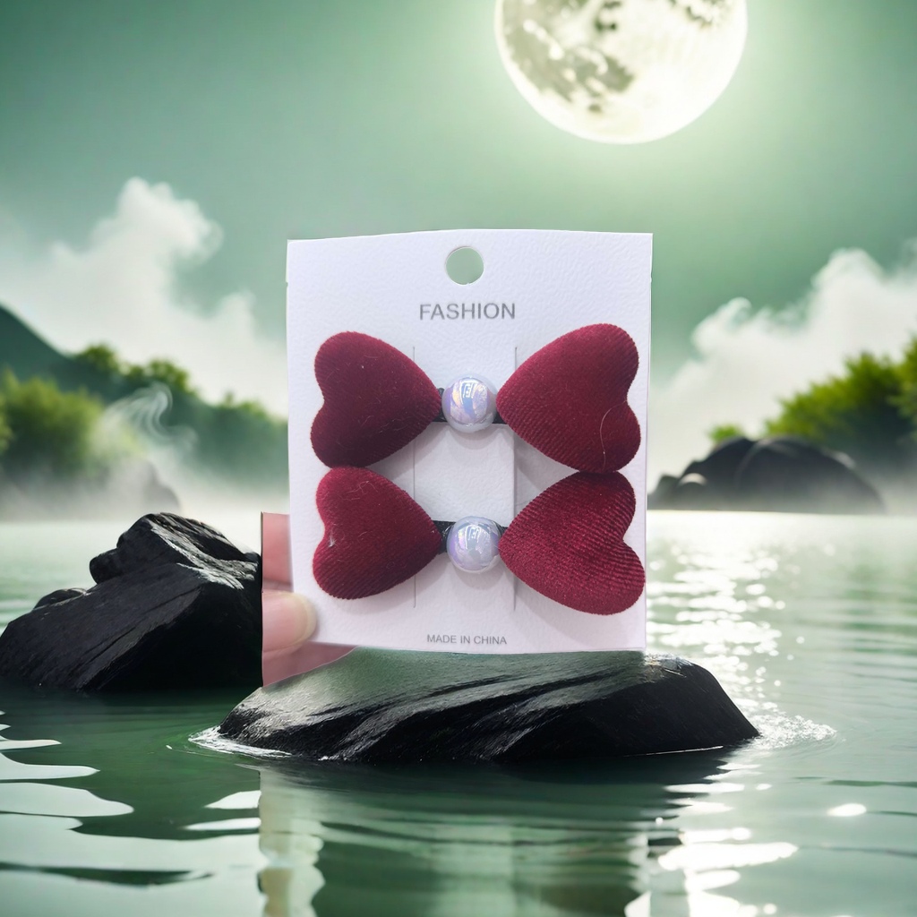 布扣韩版发夹细节图