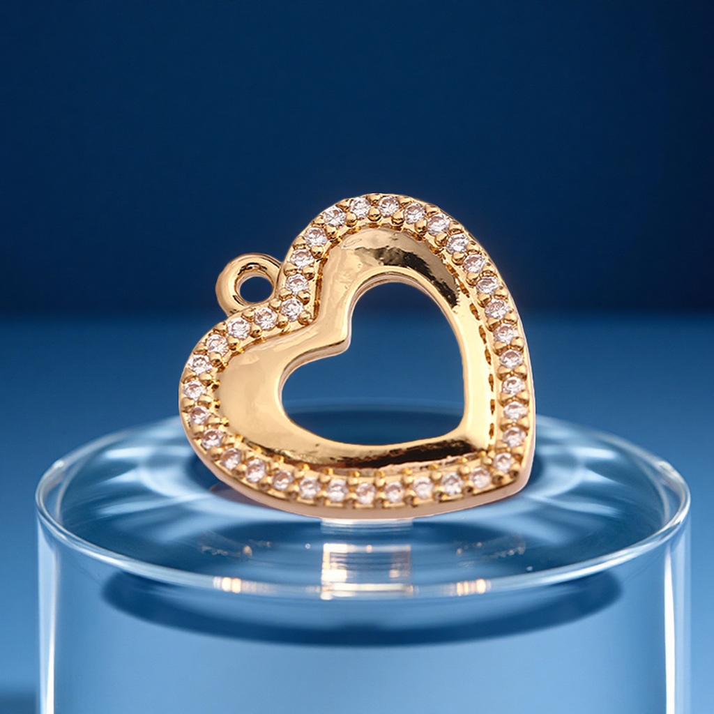 Cross-border hollowed-out heart-shaped pendant bracelet, alloy diamond-encrusted jewelry accessory, zircon earrings necklace Item Picture