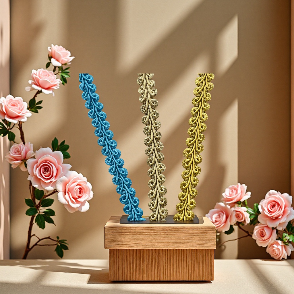 Exquisitely sewn polyester herringbone lace decorative strips Application Scenario