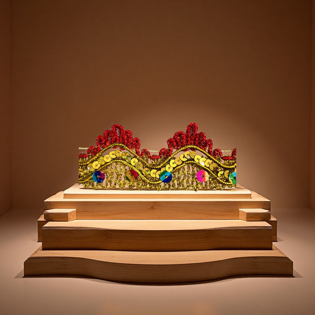 金丝金银边三角彩色亮片中秋折塔花边包顶花边佛堂供桌花边