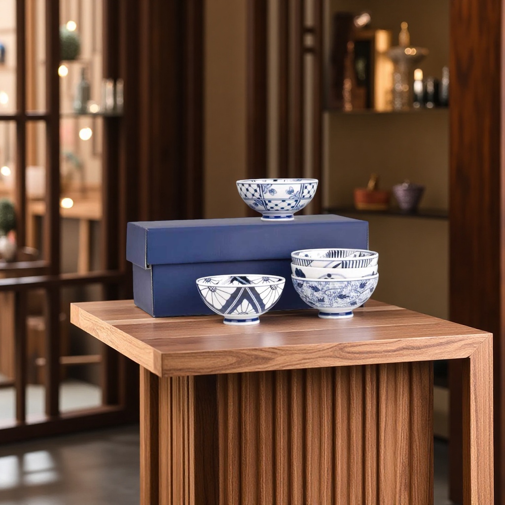 The Japanese-style hand-painted bowls, plates and plates are cute. The kitchenware bowls are also cute details Picture
