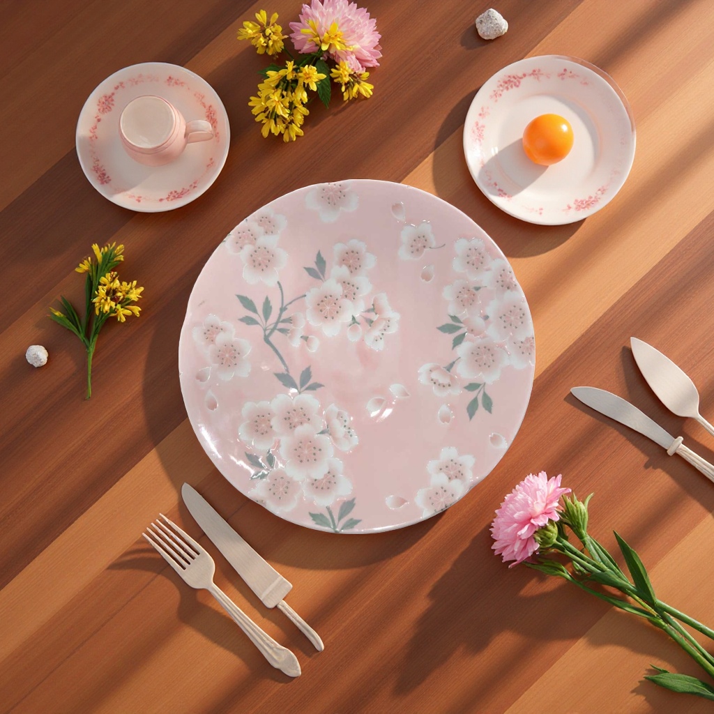 Japanese-style hand-painted bowls and plates, cute tableware, kitchen utensils, bowls, plates and bowls Application Scenario