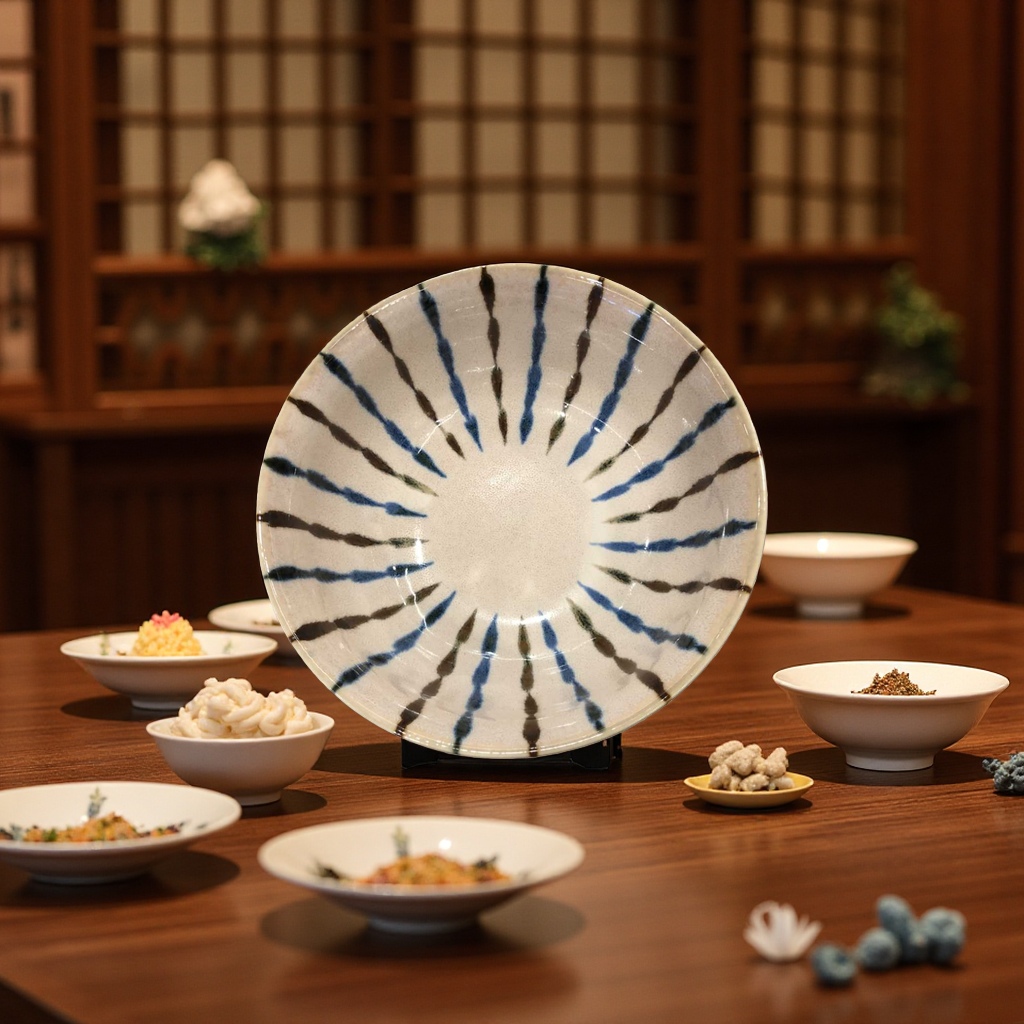 Japanese imported Mino burnt bamboo Tokusen ramen bowl details Picture