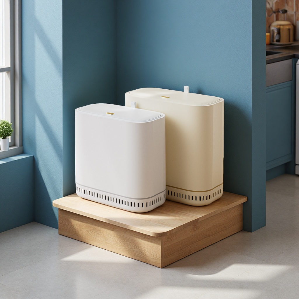 家用大容量夹缝垃圾桶自动吸附按压式带盖纸篓客厅卧室厨房卫生间