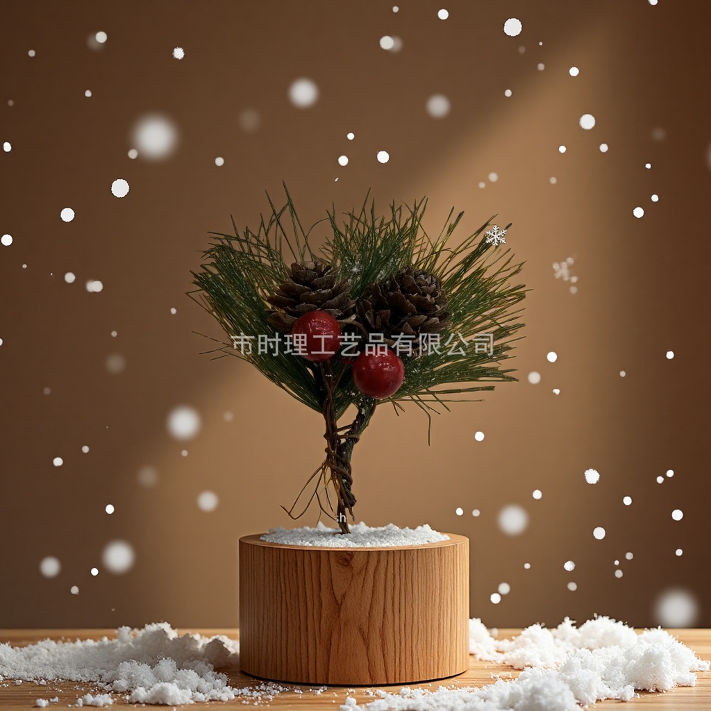 Cross-border new products: Christmas pine needle flower branches, pinecone red fruit decorative cuttings, DIY flower bouquet materials and accessories details Picture