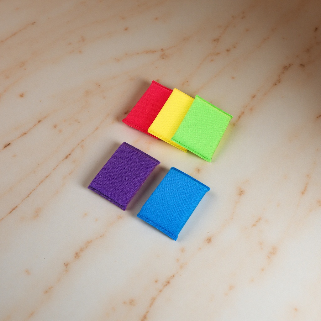 菲斯芙家用厨房洗碗海绵超细纤维五彩洗刷块毛巾