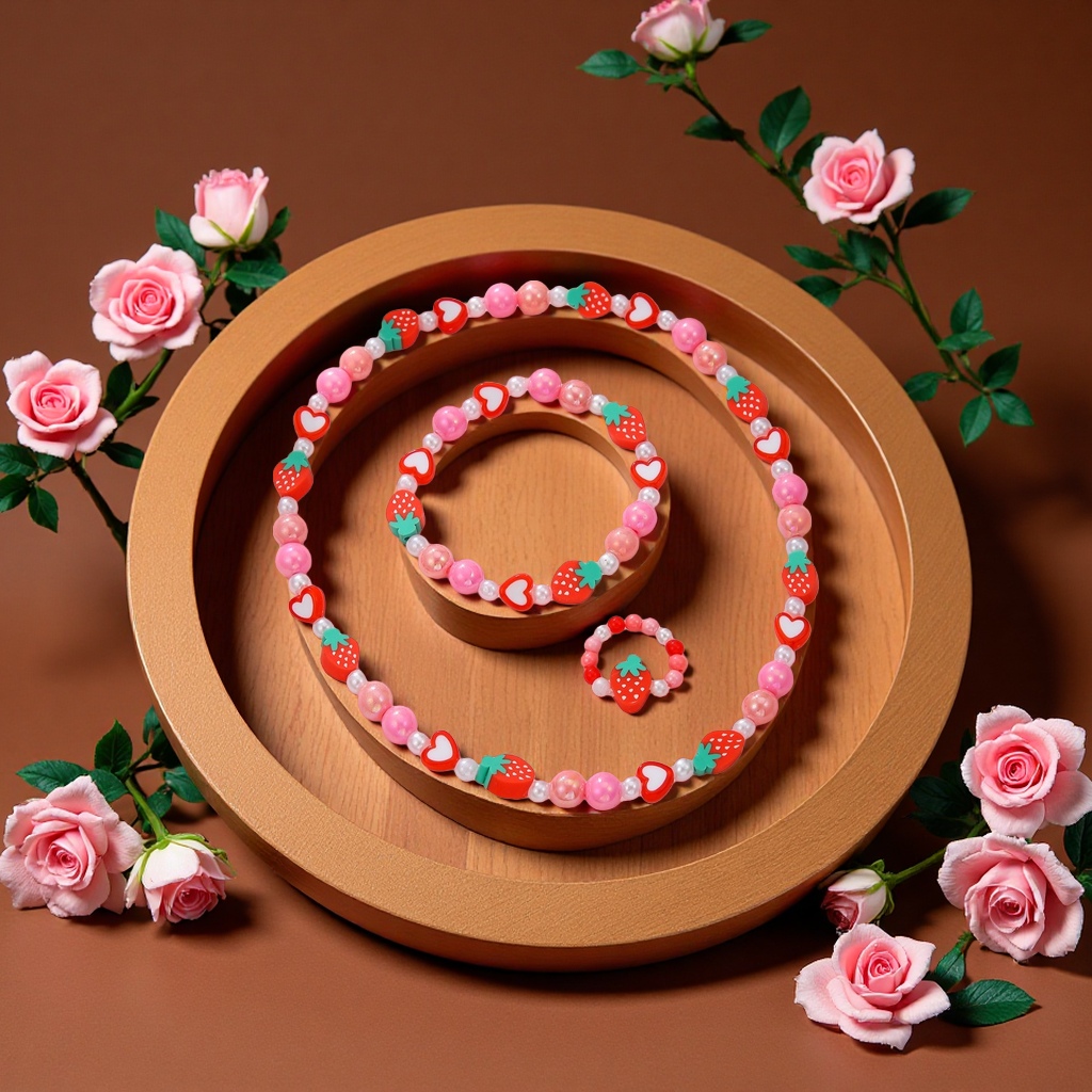 时尚首饰三件套 手链项链戒指组合礼盒装