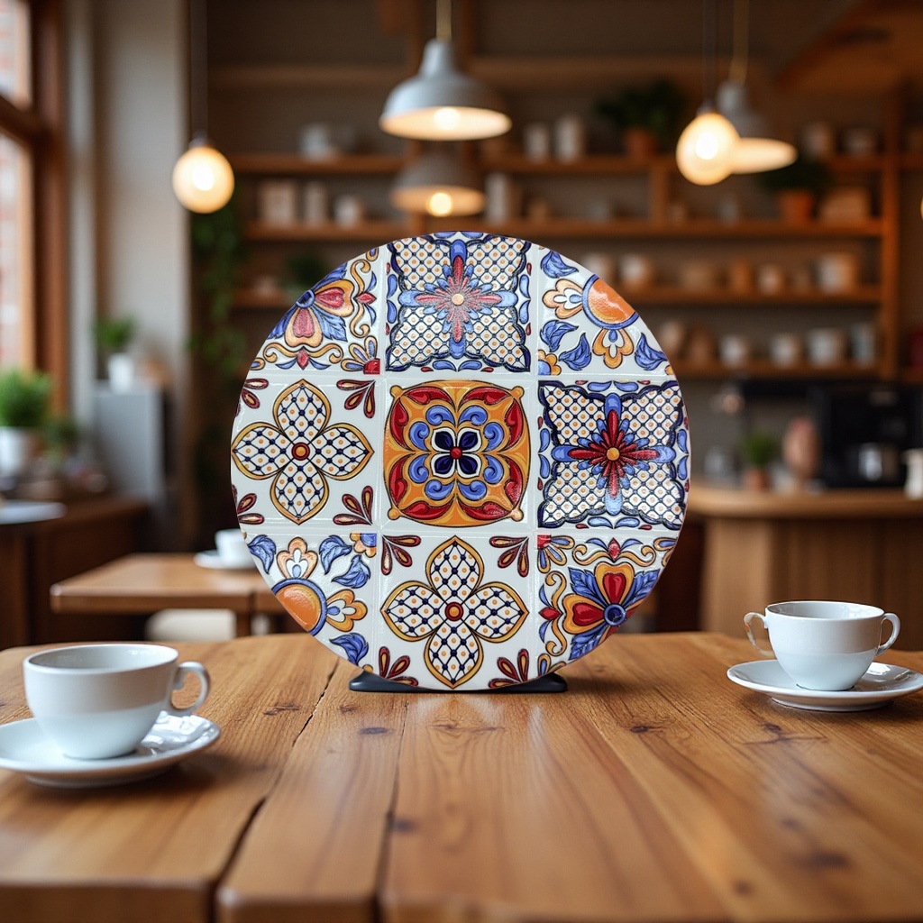 圆形图案陶瓷餐垫杯垫冰箱贴陶瓷杯垫