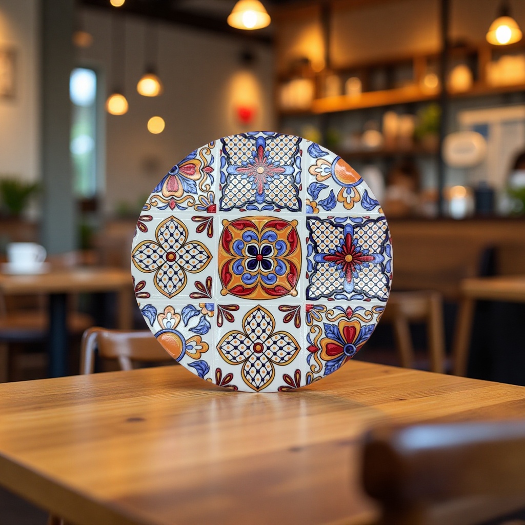 圆形图案陶瓷餐垫杯垫冰箱贴陶瓷杯垫细节图