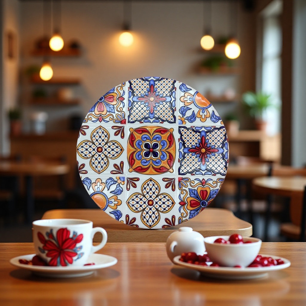 圆形图案陶瓷餐垫杯垫冰箱贴陶瓷杯垫产品图