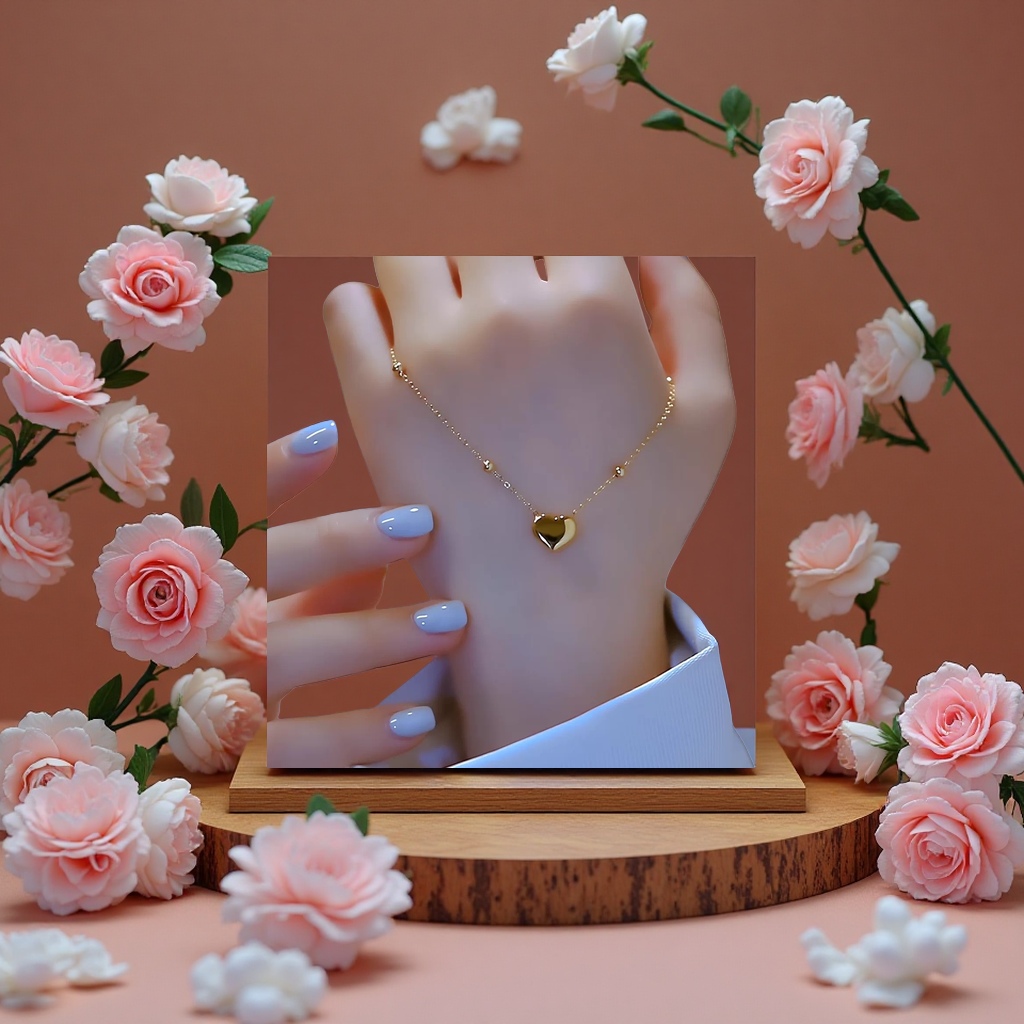 女实心爱心锁骨链新款吊坠高级感颈链