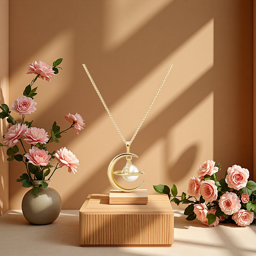 星球项链女18K金色轻奢小众高级感锁骨链